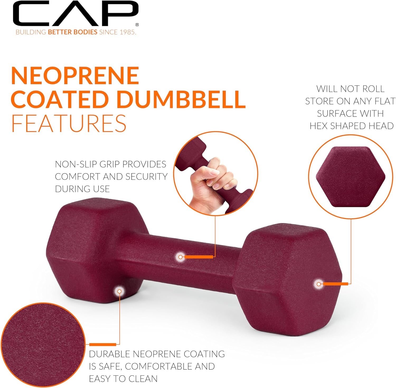 Cap Neoprene Coated Dumbbell Weights | Single, Pair or Set