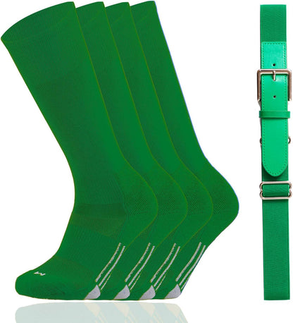 Youth Baseball/Softball Belt & Socks Combo Set (2 Pairs of Socks & 1 Belt)